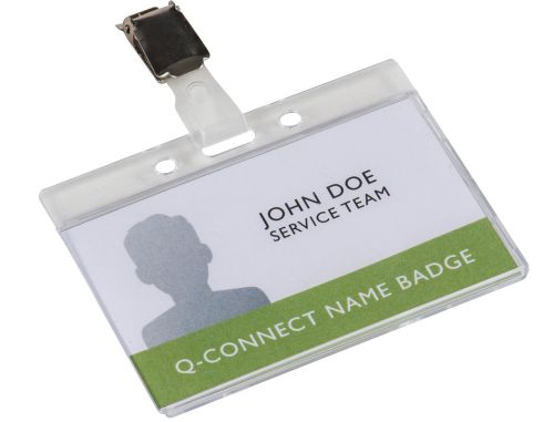 Identificador q-connect rigido plastico acabamento brilhante com mola kf14148 9x6,7 cm , Q-connect , 151023 , 5705831141483